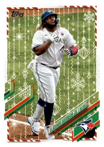 Baseball trading card of Vladimir Guerrero from 2021 Topps Holiday Mega Box