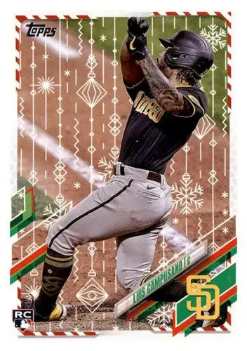 2021 Topps Holiday Mega Box Luis Campusano rookie baseball trading card with original gloss