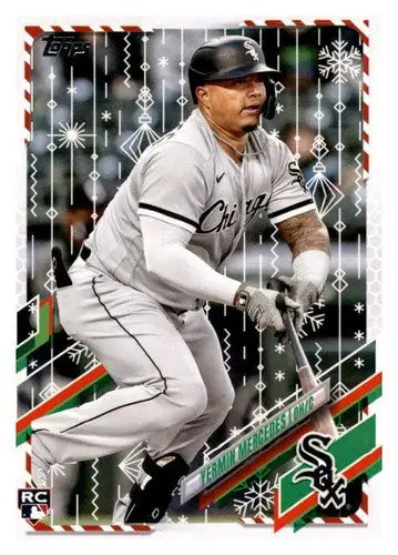Yermin Mercedes baseball card from 2021 Topps Holiday Mega Box with original gloss
