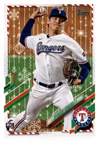 Original gloss Baseball card from 2021 Topps Holiday Mega Box featuring Spencer Howard RC