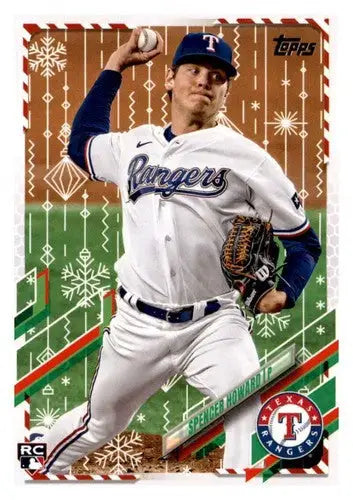 2021 Topps Holiday Mega Box #HW159 Spencer Howard NM-MT RC Rookie Rangers - Baseball Card Box