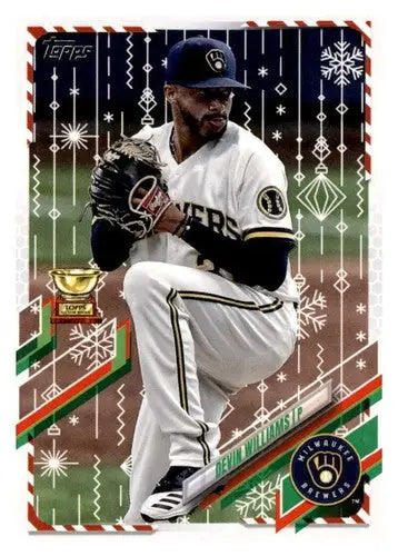 Devin Williams baseball card from 2021 Topps Holiday Mega Box with original gloss