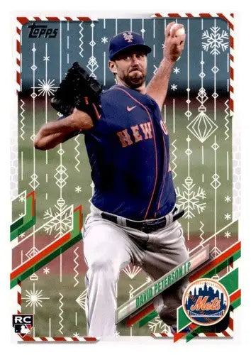2021 Topps Holiday Mega Box #HW192 David Peterson NM-MT RC Rookie Mets - Baseball Card Box