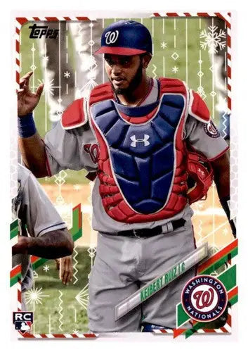 Keibert Ruiz baseball card from 2021 Topps Holiday Mega Box with original gloss