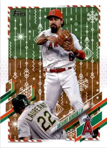 2021 Topps Holiday Mega Box Anthony Rendon baseball card with original gloss and simply Sandoval style