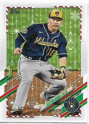 2021 Topps Holiday Mega Box #HW21 Keston Hiura NM-MT Brewers - Baseball Card Box