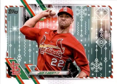 Original gloss Jack Flaherty baseball card from 2021 Topps Holiday Mega Box