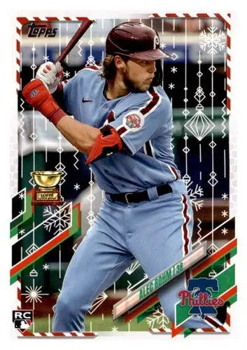 Alec Bohm baseball card from Topps Holiday Mega Box 2021, NM-MT RC rookie Phillies