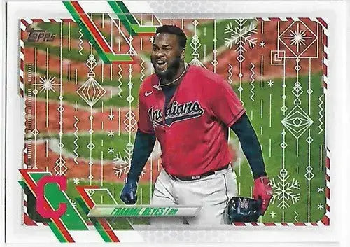2021 Topps Holiday Mega Box #HW25 Franmil Reyes NM-MT Indians - Baseball Card Box