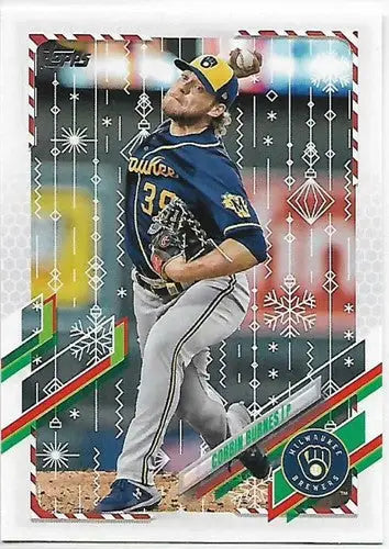 2021 Topps Holiday Mega Box #HW26 Corbin Burnes NM-MT Brewers - Baseball Card Single