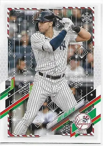 2021 Topps Holiday Mega Box baseball card featuring Joey Gallo Yankees sports cards
