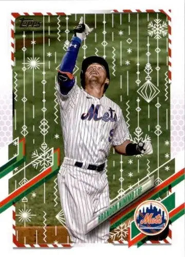 2021 Topps Holiday Mega Box #HW52 Brandon Nimmo NM-MT Mets - Baseball Card Single