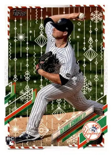 Clarke Schmidt baseball card from Topps Holiday 2021 Mega Box with original gloss