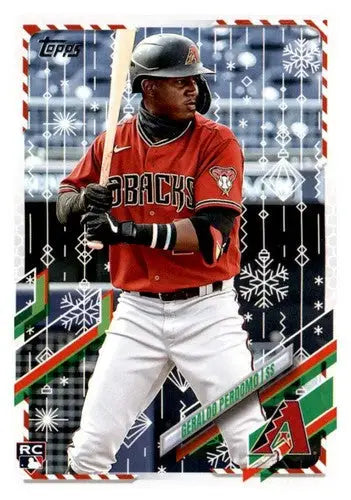 Baseball card featuring Geraldo Perdomo from 2021 Topps Holiday Mega Box with original gloss