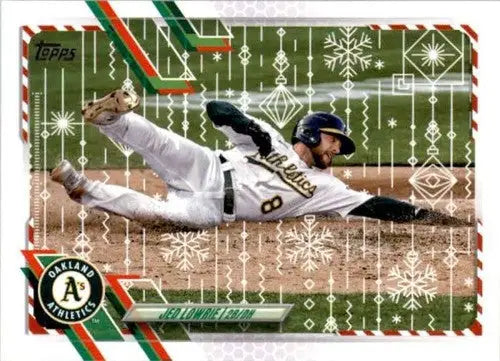 2021 Topps Holiday Mega Box #HW98 Jed Lowrie NM-MT Athletics - Baseball Card Box
