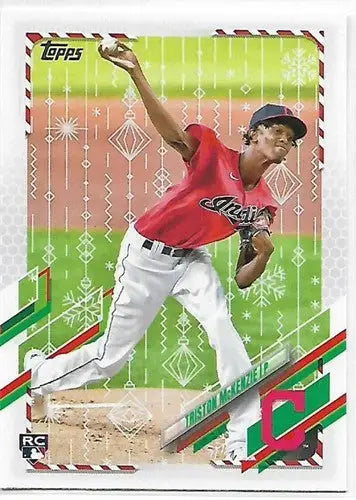 2021 Topps Holiday Mega Box Metallic #HW187 Triston McKenzie NM-MT RC Rookie Ind - Baseball Card Box