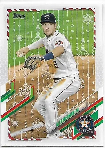 Alex Bregman baseball card from 2021 Topps Holiday Mega Box Metallic series