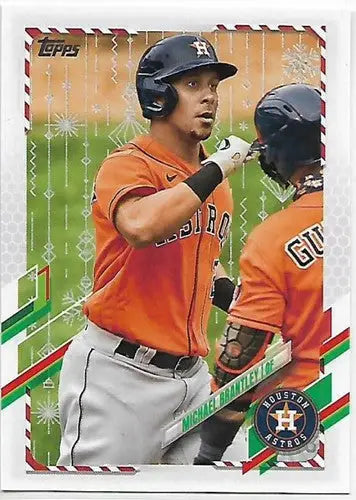 Baseball trading card featuring Houston Astros player Michael Brantley from Topps Holiday Mega Box