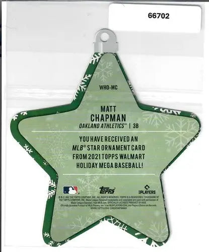 2021 Topps Holiday Mega Box Oversized MLB Star Ornament Die-Cut #WHO-MC Matt Cha - Baseball Card Box