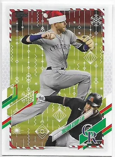 2021 Topps Holiday Mega Box Short Print Variations #HW196 Trevor Story NM-MT SP - Baseball Card Box
