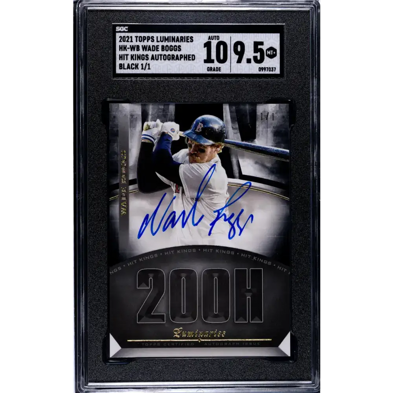 2021 Topps Luminaries Hit Kings Black #HK-WB Wade Boggs SGC 9.5 MINT+ Auto 1/1 Boston Red Sox Baseball Card - Baseball