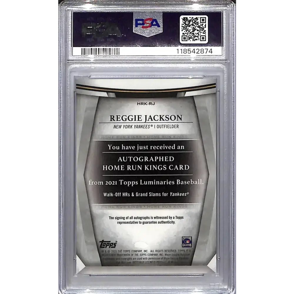 2021 Topps Luminaries Home Run Kings Red #HRK-RJ Reggie Jackson PSA 10 GEM MINT Auto 06/10 New York Yankees - Baseball