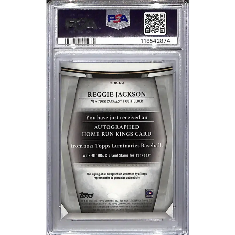 2021 Topps Luminaries Home Run Kings Red #HRK-RJ Reggie Jackson PSA 10 GEM MINT Auto 06/10 New York Yankees - Baseball