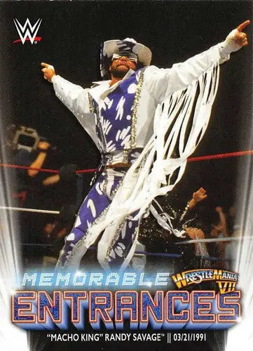 Original gloss of Macho King Randy Savage trading card from 2021 Topps Memorable Entrances