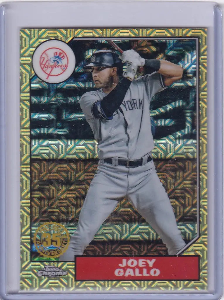 Baseball card of Joey Gallo in batting stance, 2021 Topps Mojo New York Yankees