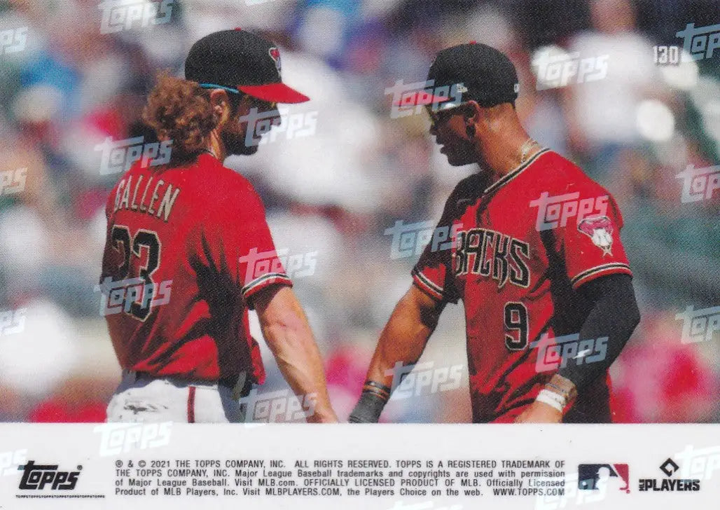Baseball card of Zac Gallen and Ketel Marte from Arizona Diamondbacks trading cards
