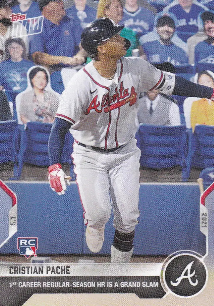 Cristian Pache baseball card from 2021 TOPPS NOW #158 Atlanta Braves product