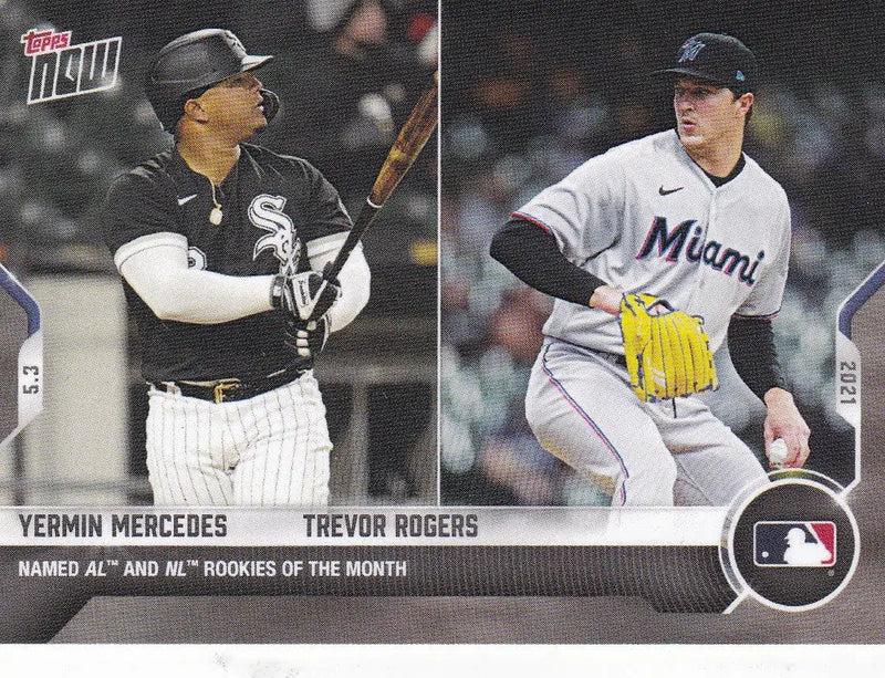 Baseball card of Yermin Mercedes- MLB showcasing two players from 2021 TOPPS NOW