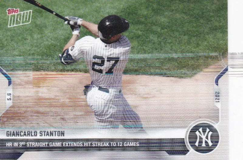 Giancarlo Stanton baseball card from 2021 TOPPS NOW featuring New York Yankees star