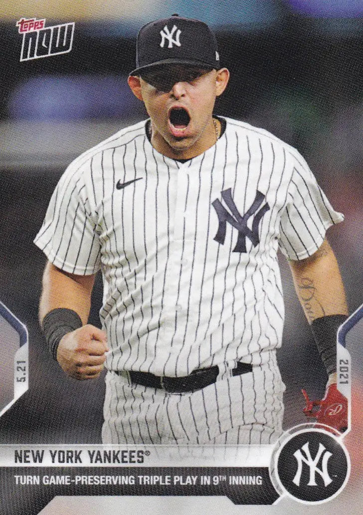 2021 TOPPS NOW #246 New York Yankees baseball card highlighting American League team spirit