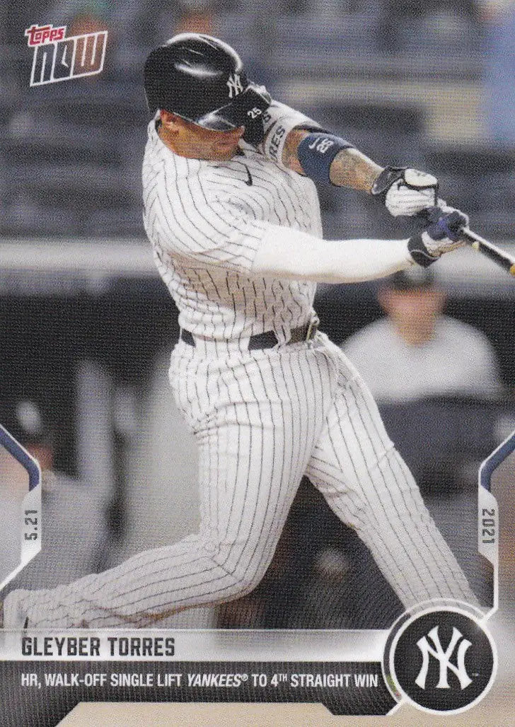 Gleyber Torres baseball card from 2021 TOPPS NOW #247 featuring New York Yankees star