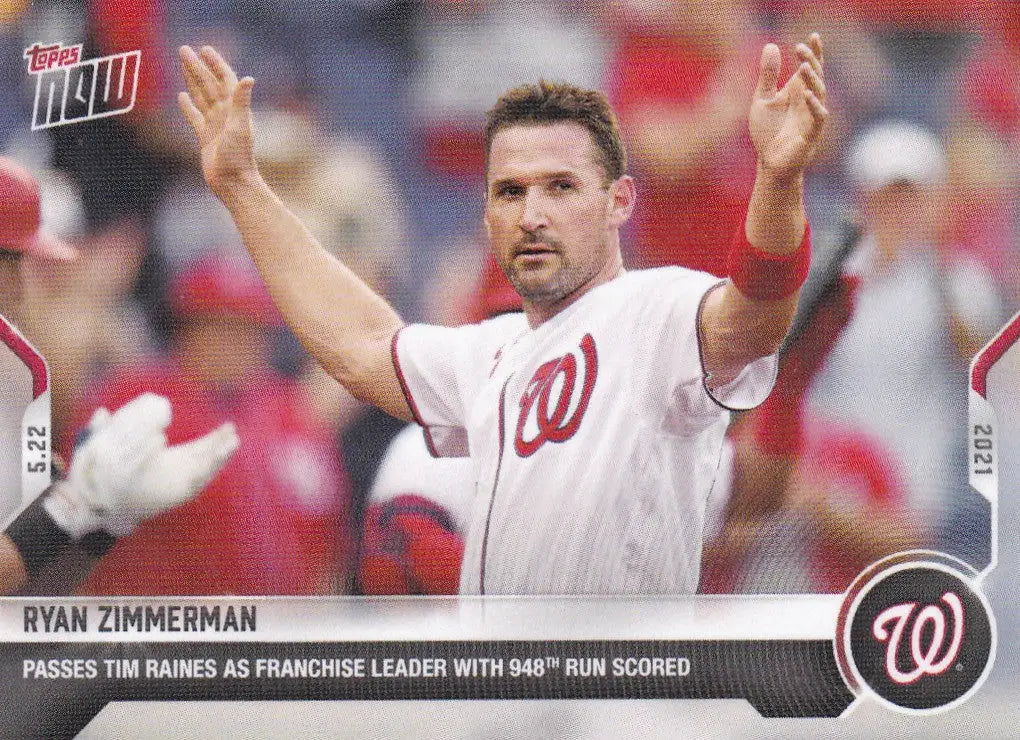 Ryan Zimmerman baseball card from 2021 TOPPS NOW for Washington Nationals fans