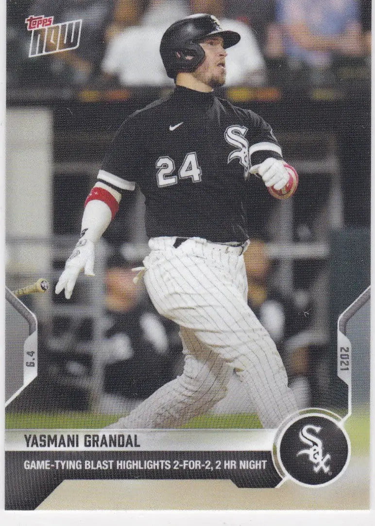 Yasmani Grandal baseball card from 2021 Topps Now with Chicago White Sox design