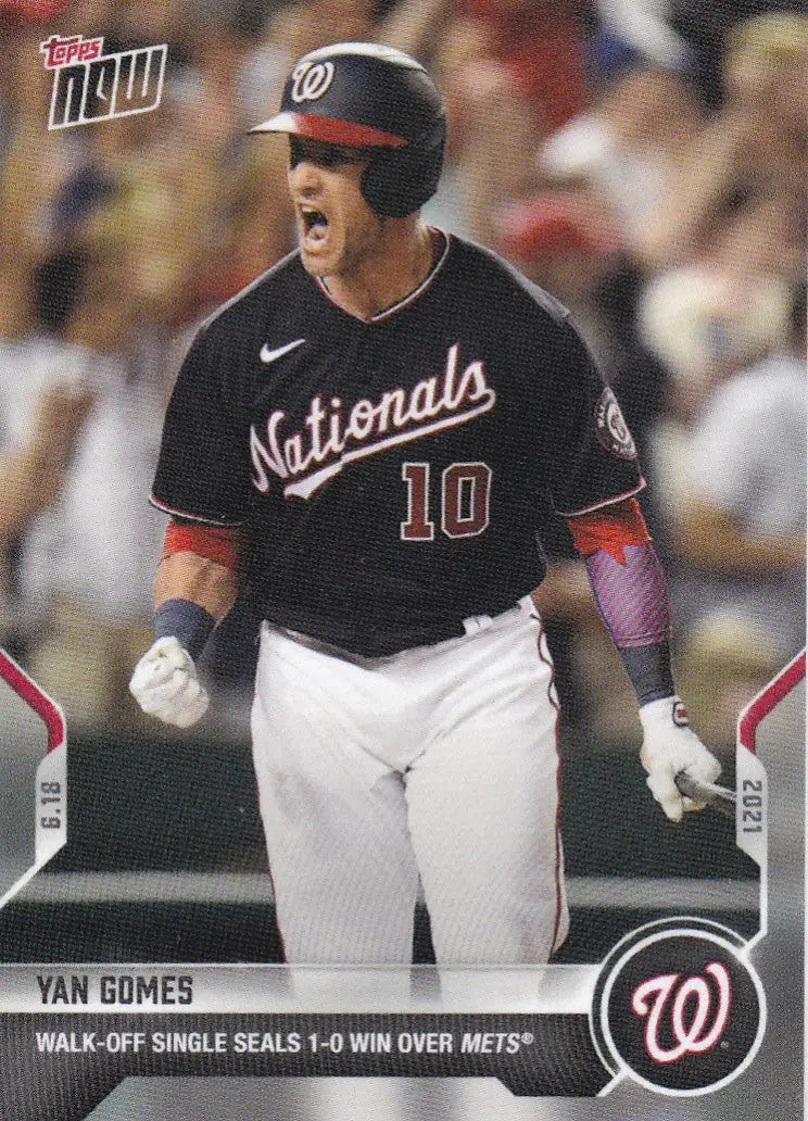 Yan Gomes baseball card for Washington Nationals from 2021 Topps Now collection