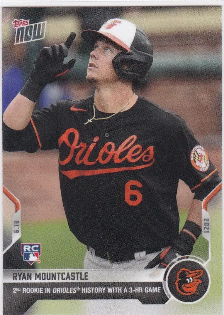 Ryan Mountcastle baseball card from 2021 Topps Now featuring Baltimore Orioles player