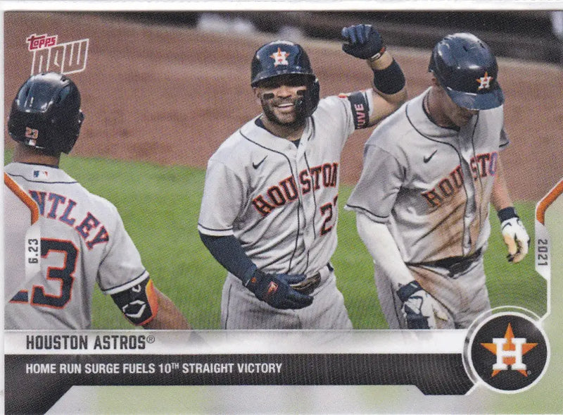 Houston Astros baseball card from 2021 TOPPS NOW #404 trading cards collection