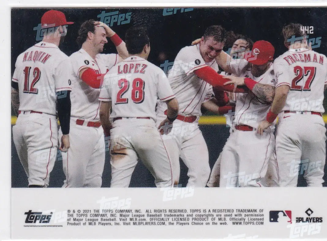 Baseball card of Tyler Stephenson- Cincinnati Reds from 2021 Topps Now series