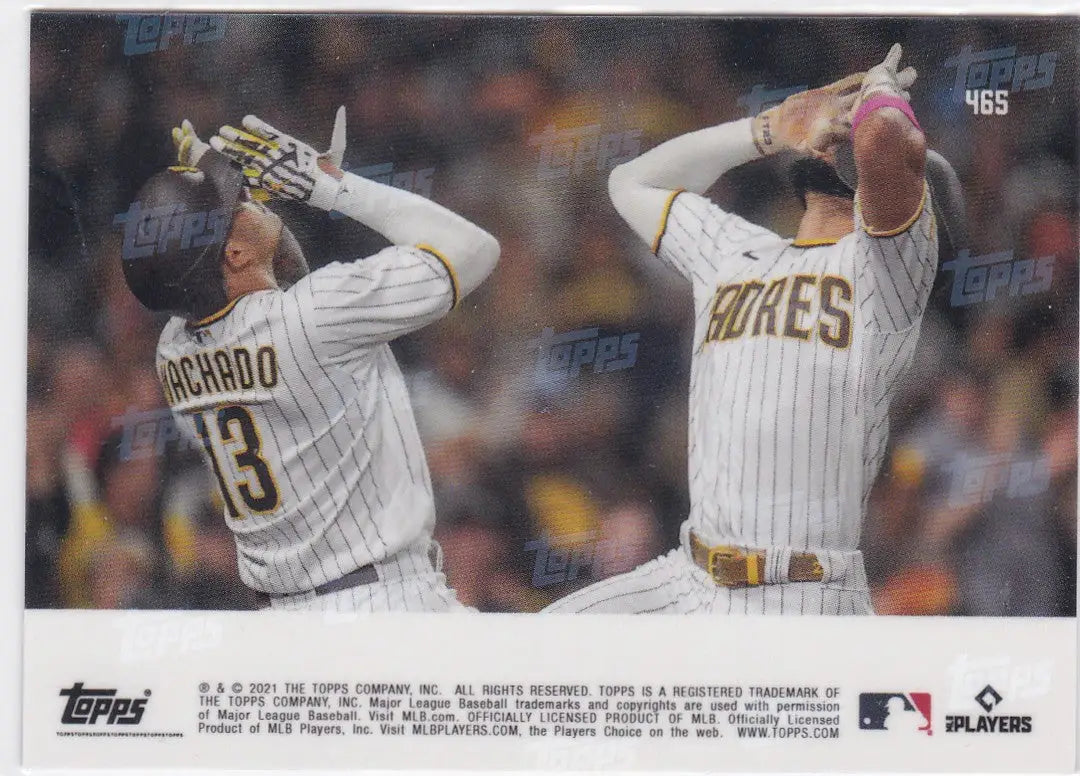 Baseball card of Fernando Tatis Jr. from San Diego Padres 2021 TOPPS NOW #465