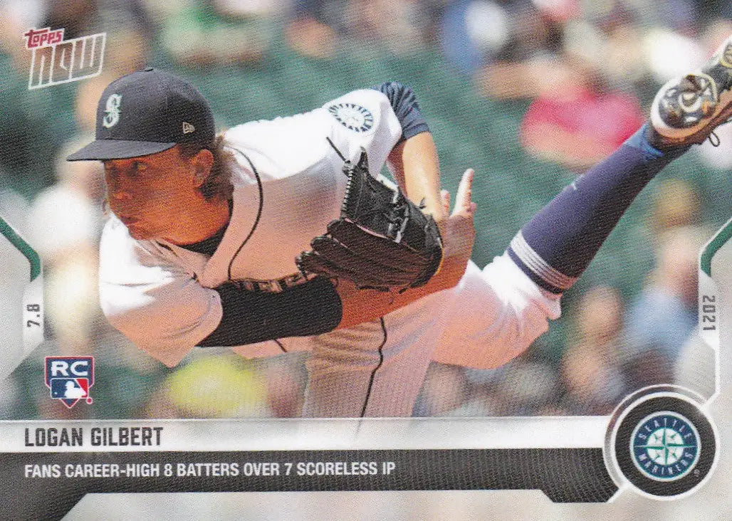 Logan Gilbert baseball card from 2021 TOPPS NOW for Seattle Mariners collectors