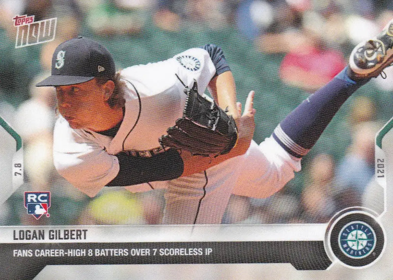 Logan Gilbert baseball card from 2021 TOPPS NOW for Seattle Mariners collectors