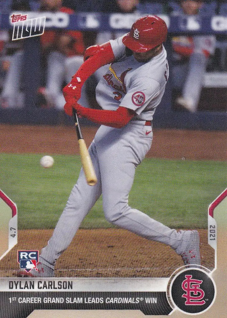Dylan Carlson in St. Louis Cardinals uniform hitting his Cardinals 1st career grand slam