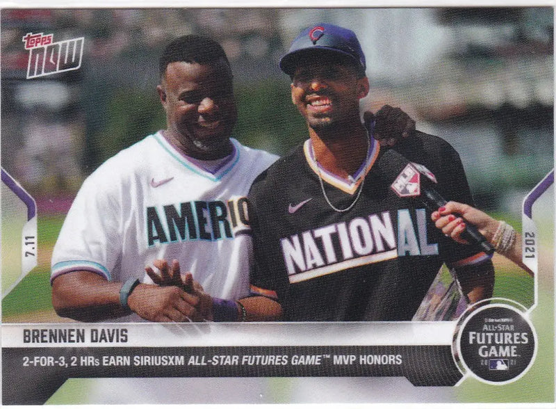 2021 TOPPS NOW #495 Brennen Davis Chicago Cubs baseball card collectible item