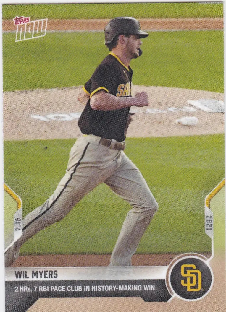 Wil Myers baseball card from 2021 Topps Now featuring San Diego Padres player