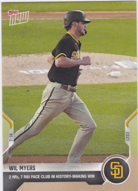 Wil Myers baseball card from 2021 Topps Now featuring San Diego Padres player