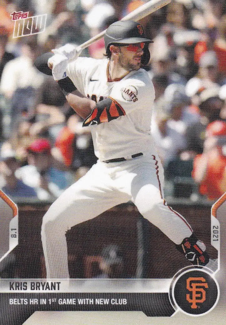 Kris Bryant 2021 Topps Now baseball card featuring San Francisco Giants player