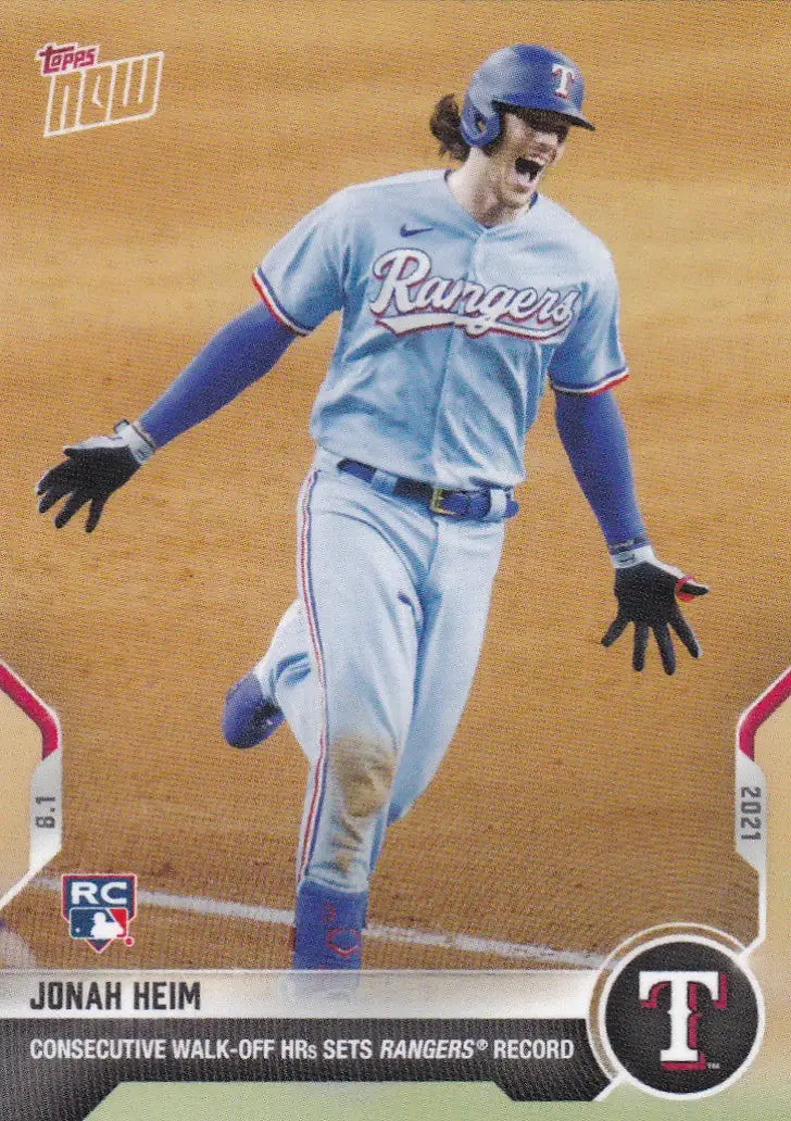 2021 Topps Now #602 Jonah Heim baseball card for Texas Rangers collectors